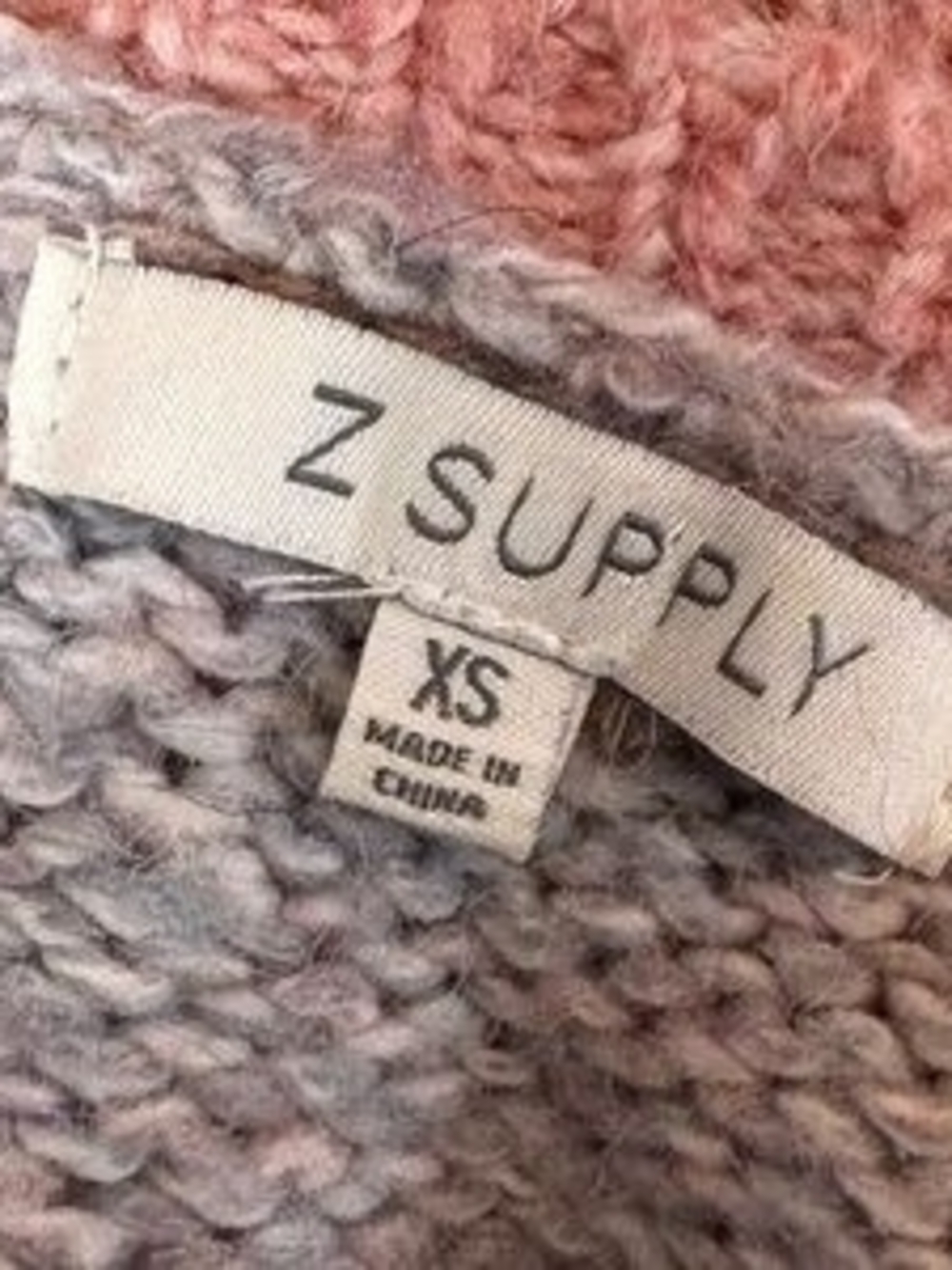 Z Supply Ombre Pink to Gray Crewneck Sweater - Picture 2 of 6
